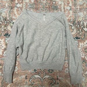 Free People Cropped Off Shoulder Cashmere Sweater